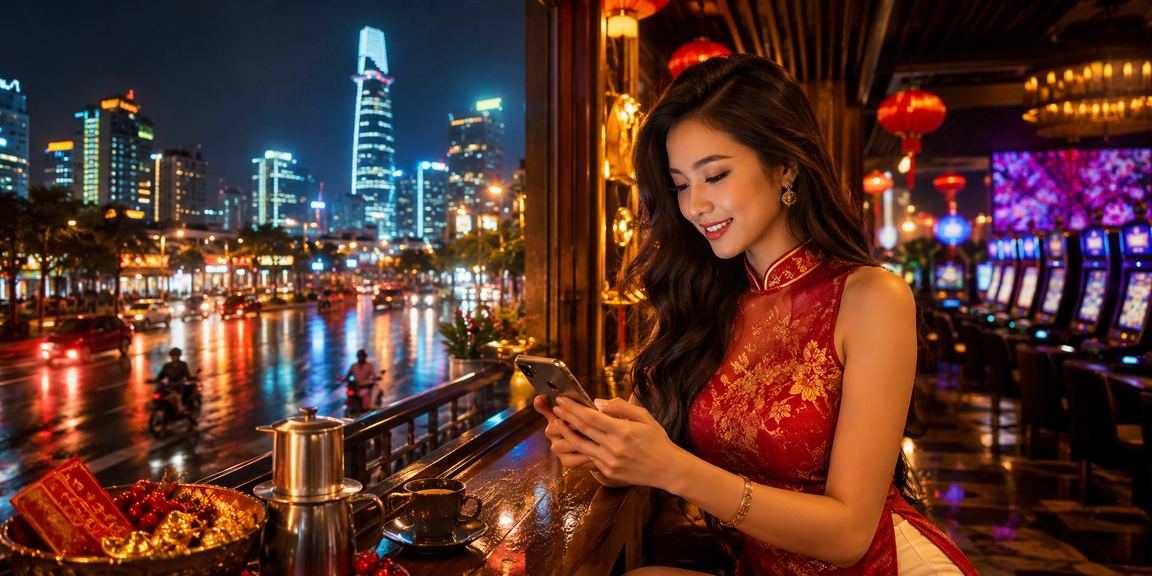 Người dùng TP HCM chơi casino di động tại quán cà phê